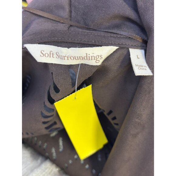 Soft Surroundings Brown Open Front Cardigan Size L - Picture 6 of 6